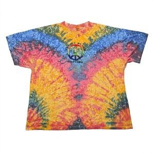 Vintage Venice Beach California Peace Sign Tie Dye Shirt Mens 2XL Delta Weight